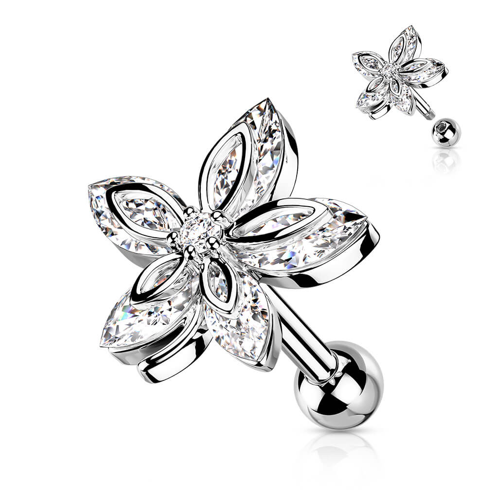 Barbell Flower Zirconia