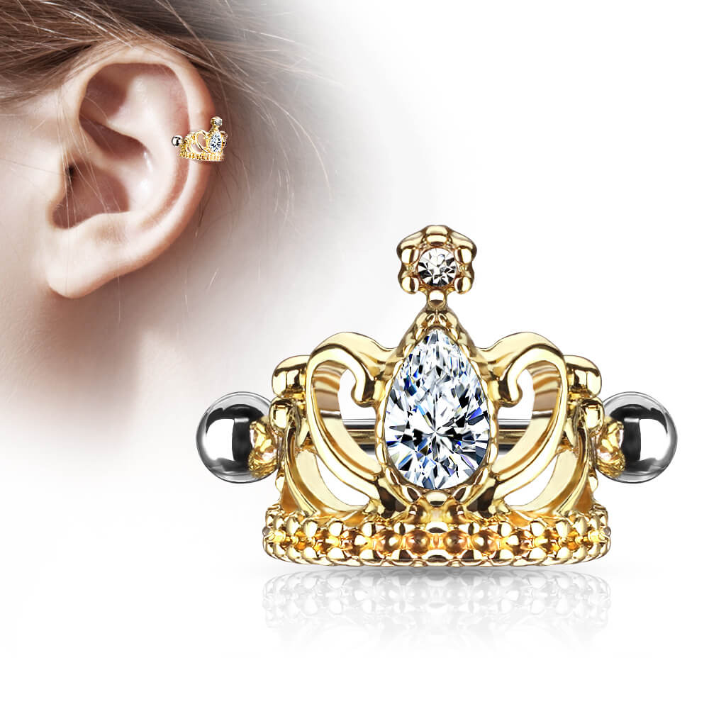 Earcuff Corona con zirconi