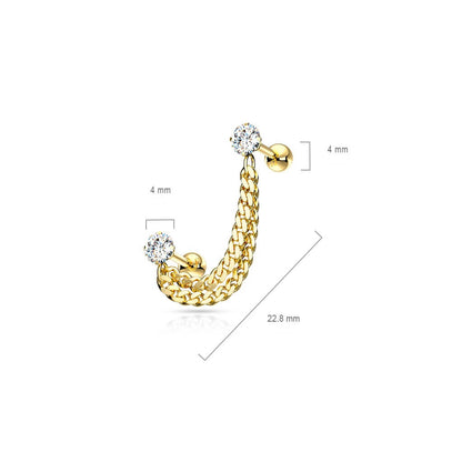 Barbell Kette Zirkonia