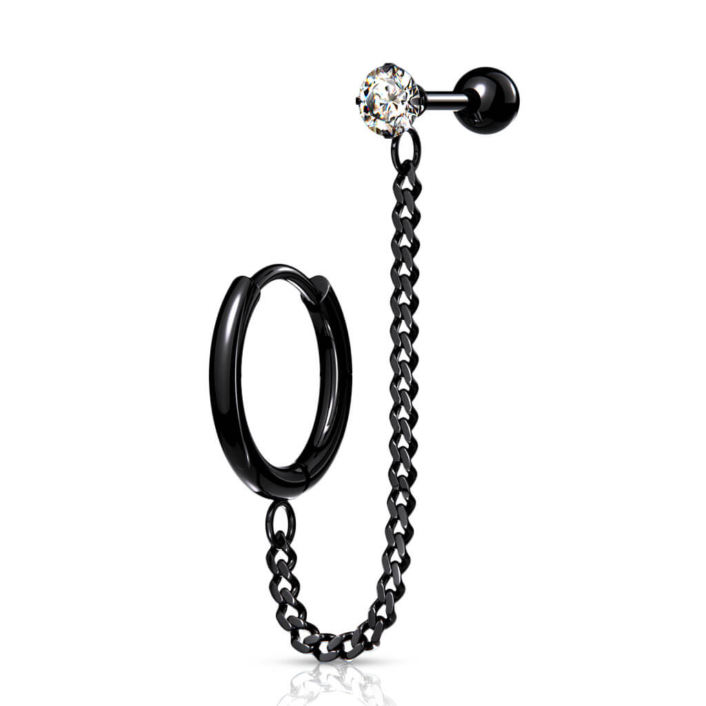 Barbell Catena zircone e anello Clicker