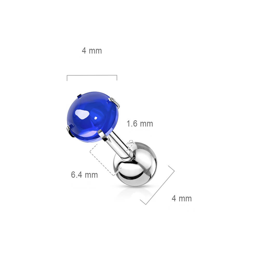 Barbell Zirconia cabochon Cut