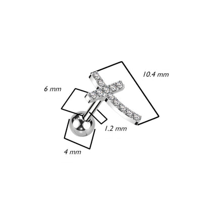 Barbell Cruz Circonita Oro Plata