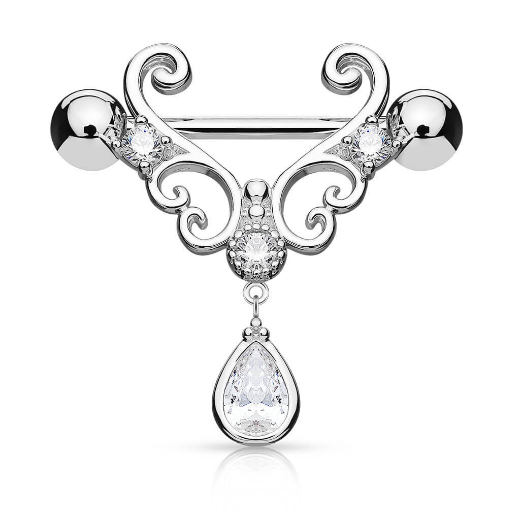 Nipple Piercing Heart Zirconia