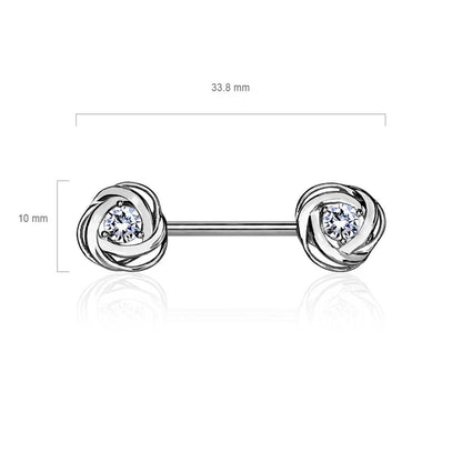 Nipple Piercing Rose Zirconia Gold Silver