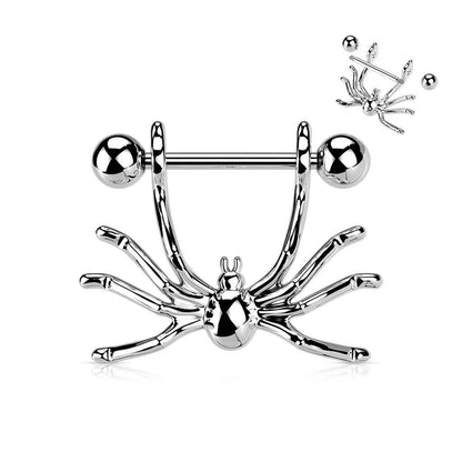 Nipple Piercing Spider Silver