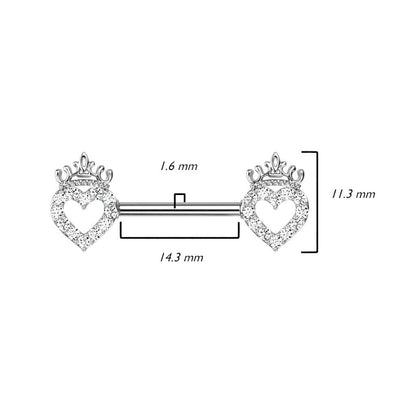 Corazón Corona Circonita Pezón