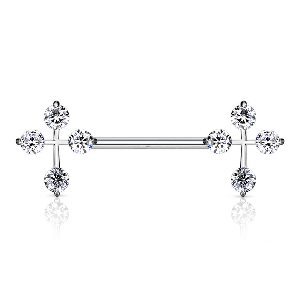 Nipple Piercing Cross Zirconia