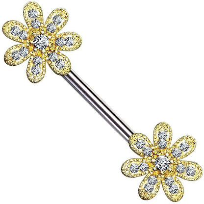 Piercing Capezzolo Fiore di zirconi