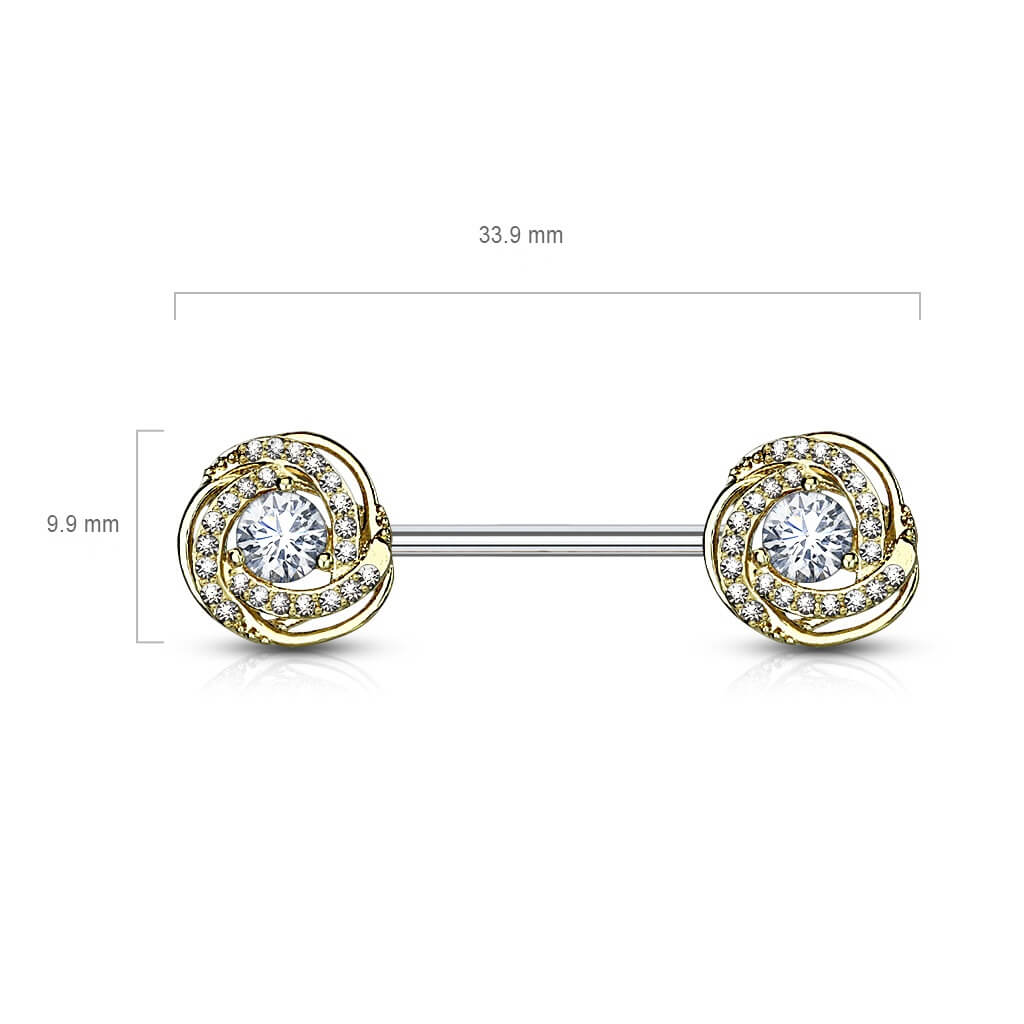 Nipple Piercing Rose Zirconia