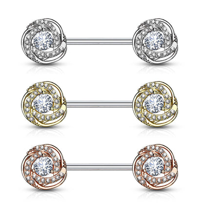 Nipple Piercing Rose Zirconia