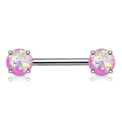 Nippelpiercing Opal Silber