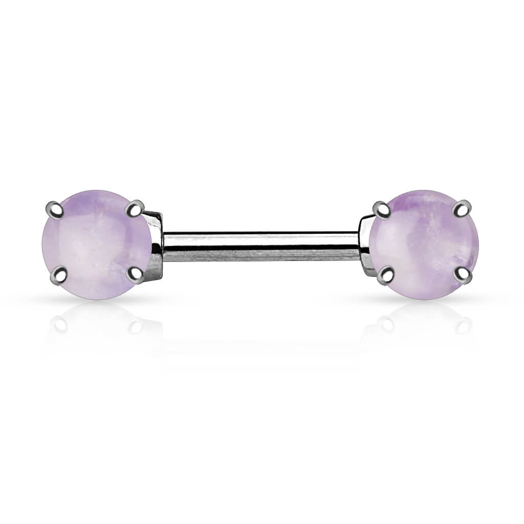 Nipple Piercing Semi-Precious Stones Silver