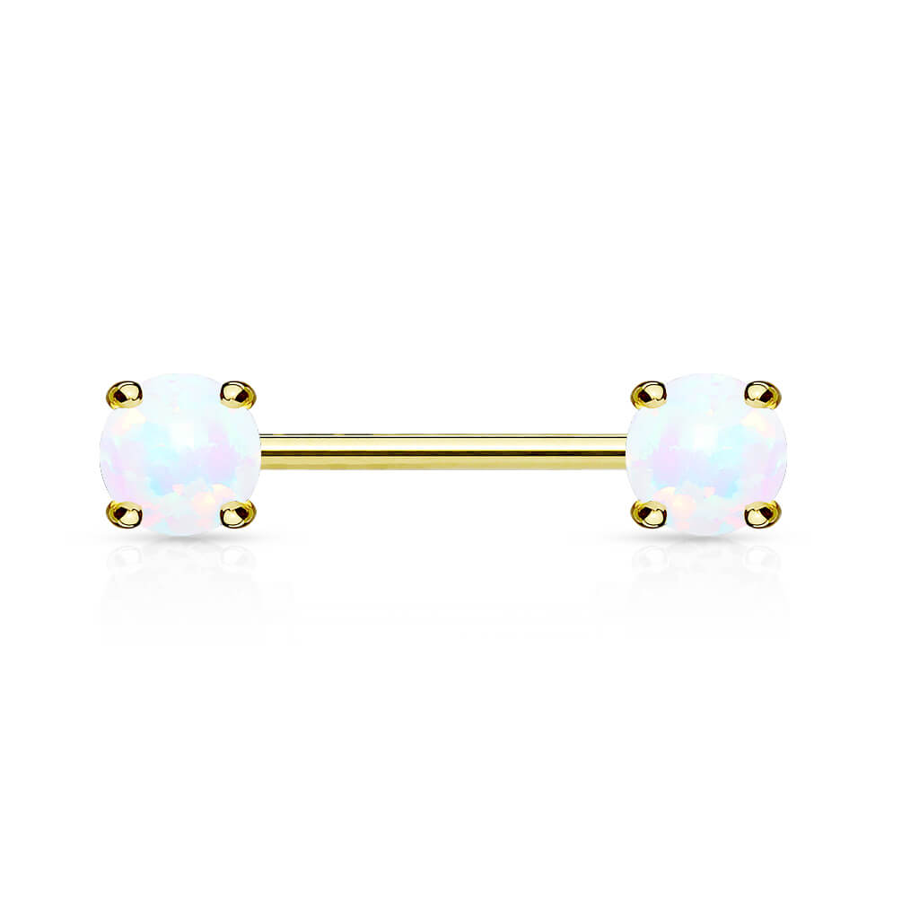 Nippelpiercing Opal Gold PVD