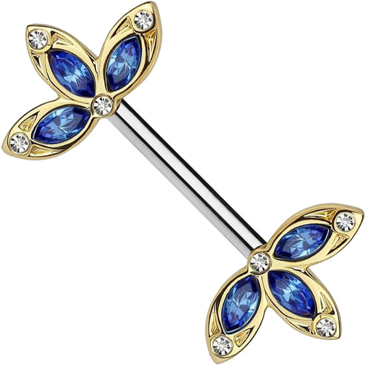 Nippelpiercing Blumen Zirkonia