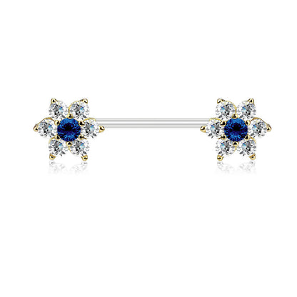 Piercing Capezzolo Fiori di zirconi