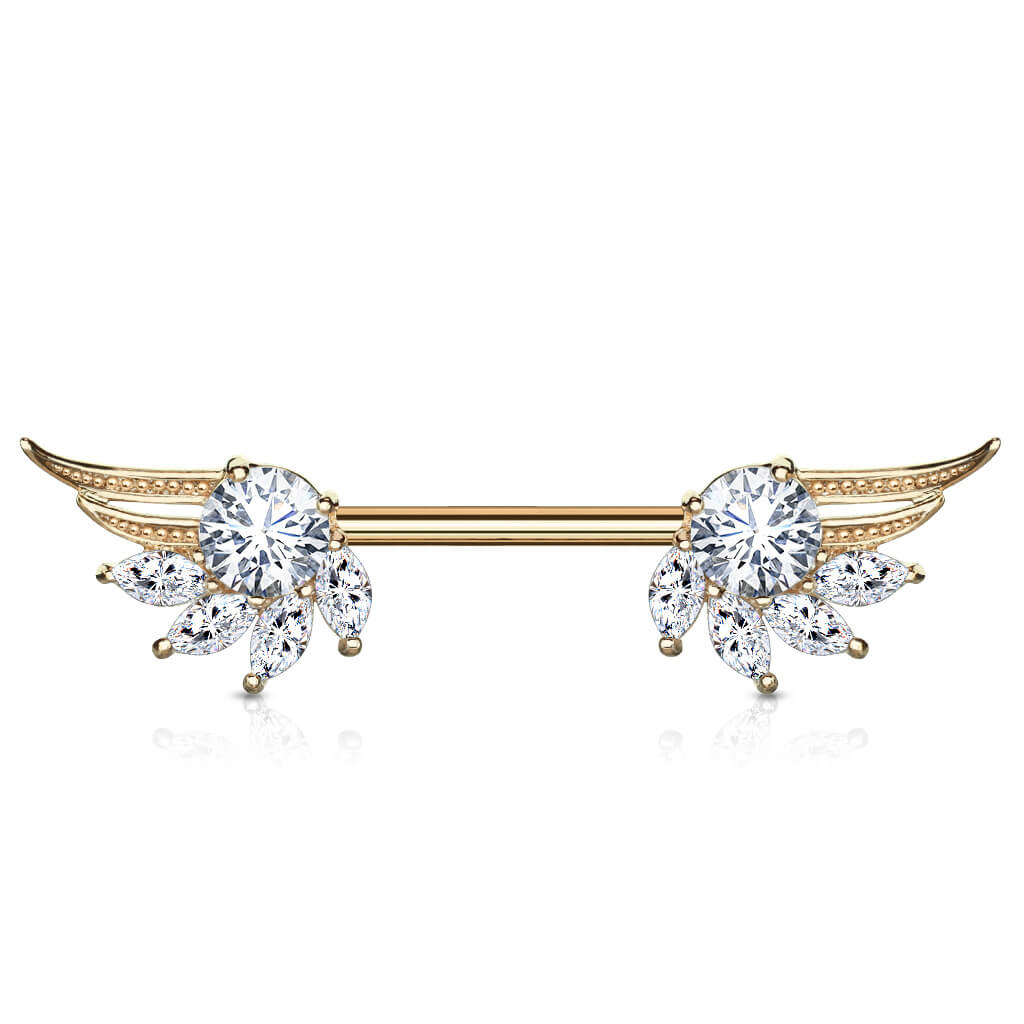 Nipple Piercing Angel Wings Zirconia