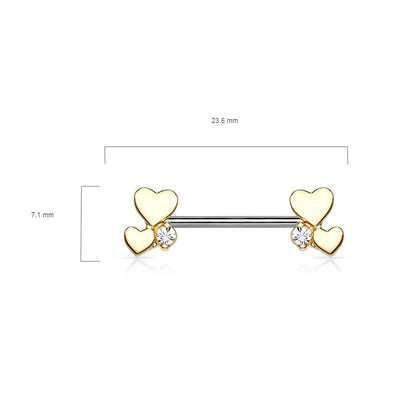 Piercing Capezzolo Cuore con Zircone