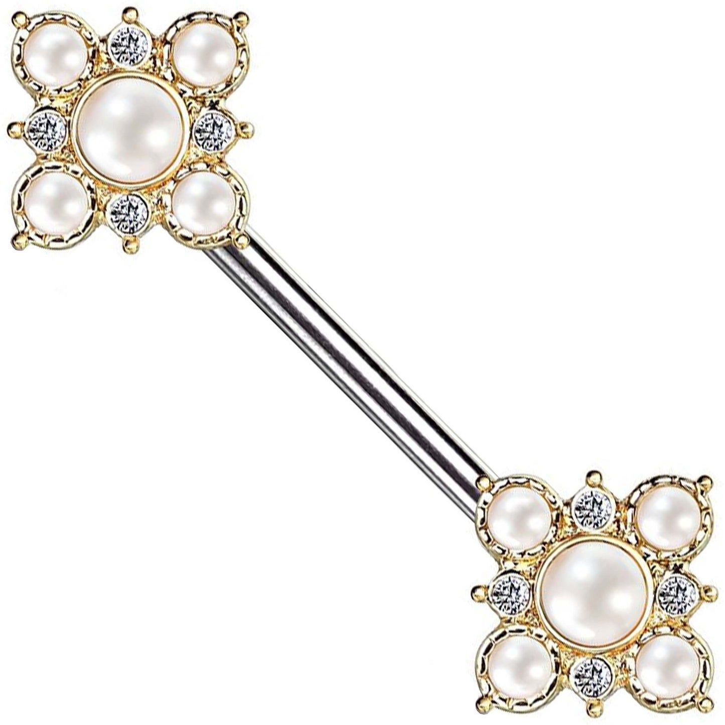 Nipple Piercing Flower Pearls Zirconia