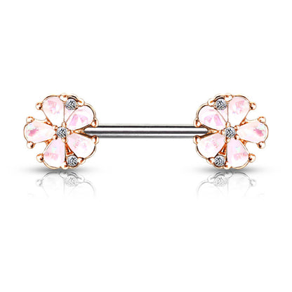 Nipple Piercing Flowers Opal