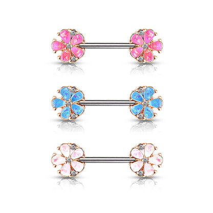 Nipple Piercing Flowers Opal