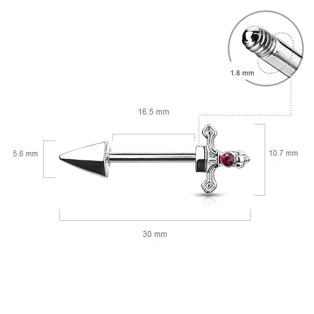 Nipple Piercing Sword Zirconia