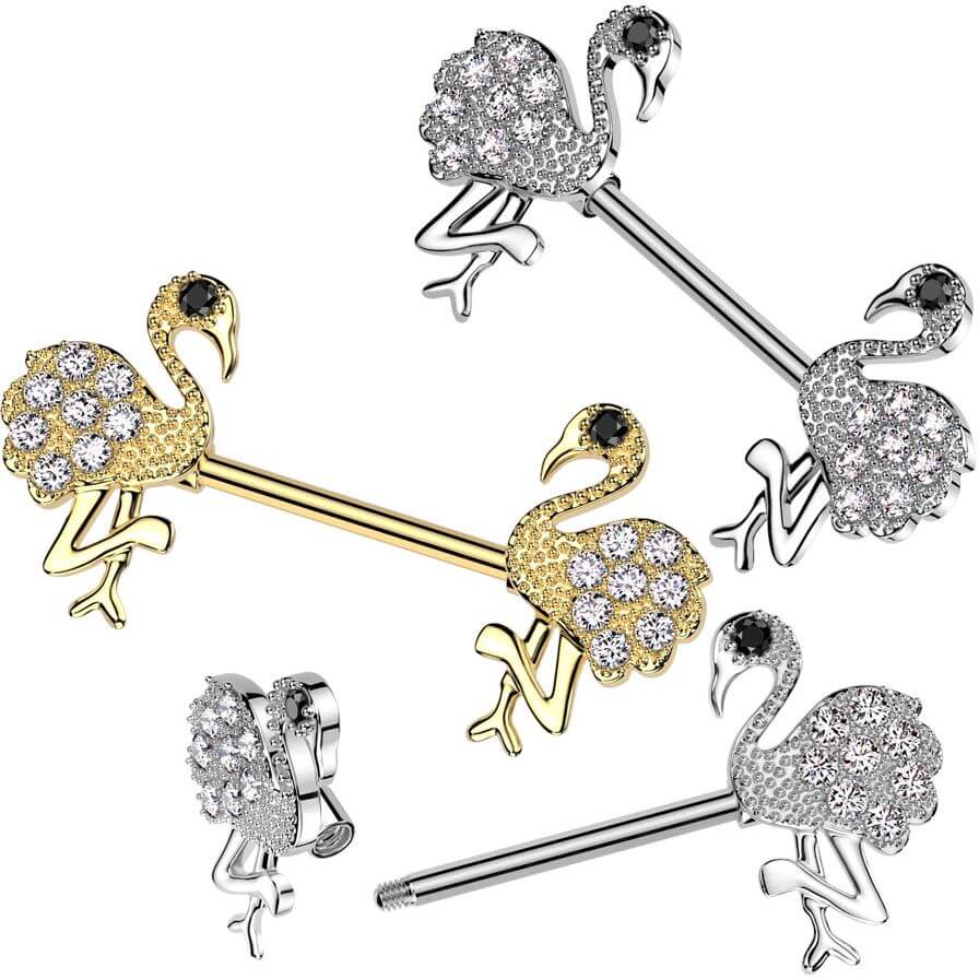 Barbell flamingo zirconia