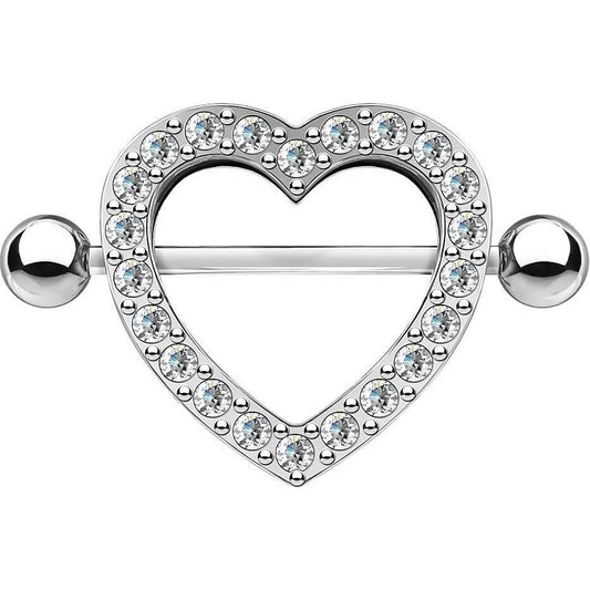 Piercing Capezzolo Cuore di zirconi