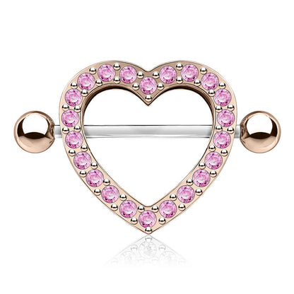 Nipple Piercing Heart Zirconia