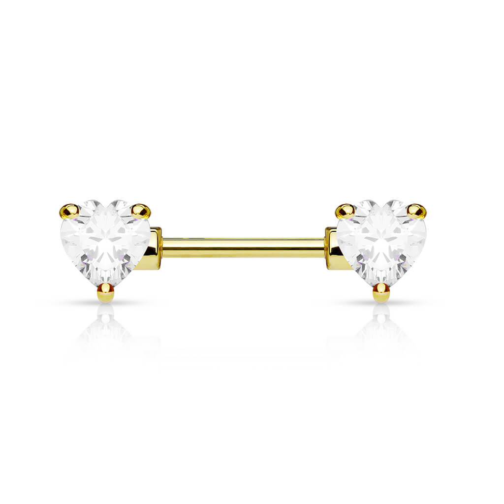 Nipple Piercing Heart Zirconia