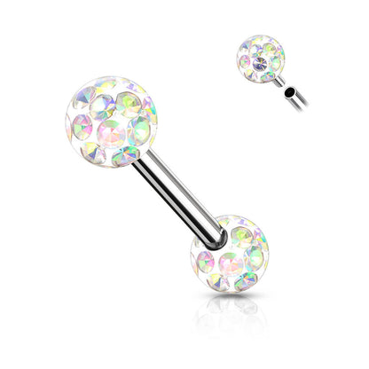 Piercing Capezzolo Sfere zircone Filettatura Interna