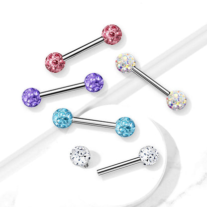 Piercing Capezzolo Sfere zircone Filettatura Interna