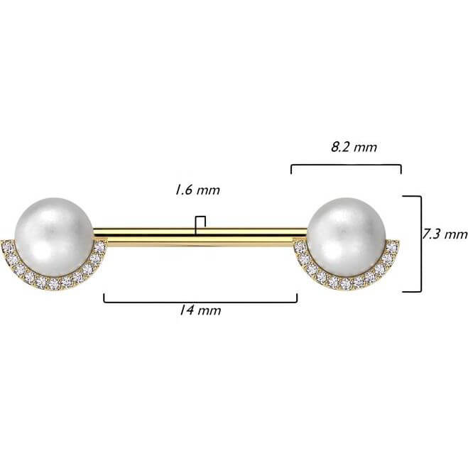 Barbell pearl ball with zirconia