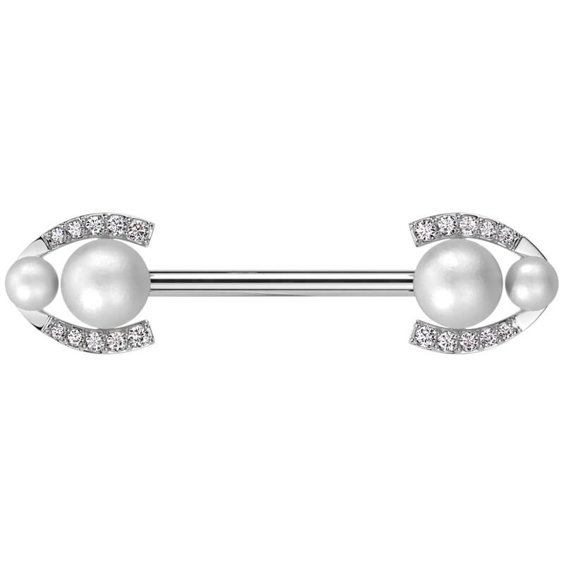 Barbell horseshoe pearls