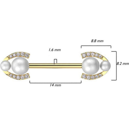 Barbell horseshoe pearls