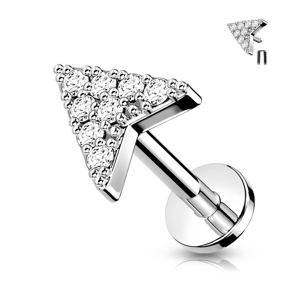 Labret Arrow Zirconia Internally Threaded