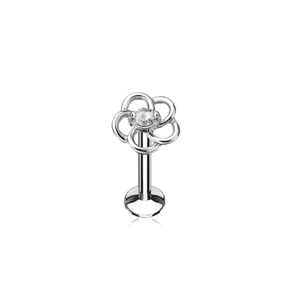 Labret Blume Zirkonia Innengewinde