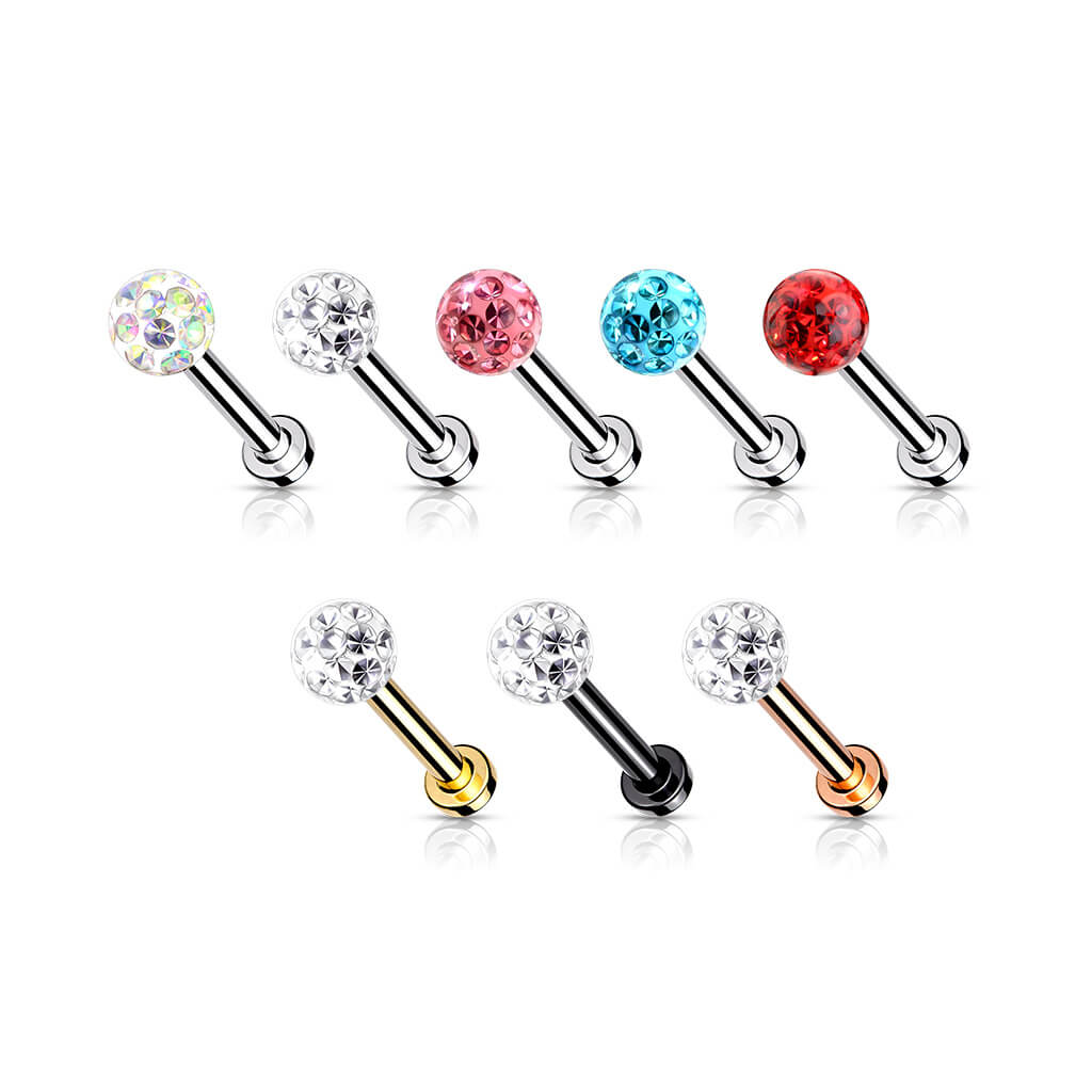 Labret Bille Zircone Filetage Interne