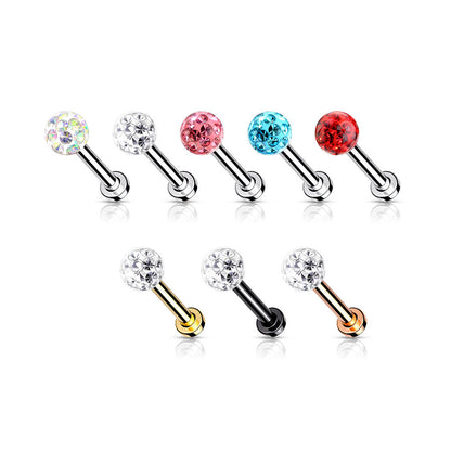 Labret Bille Zircone Filetage Interne