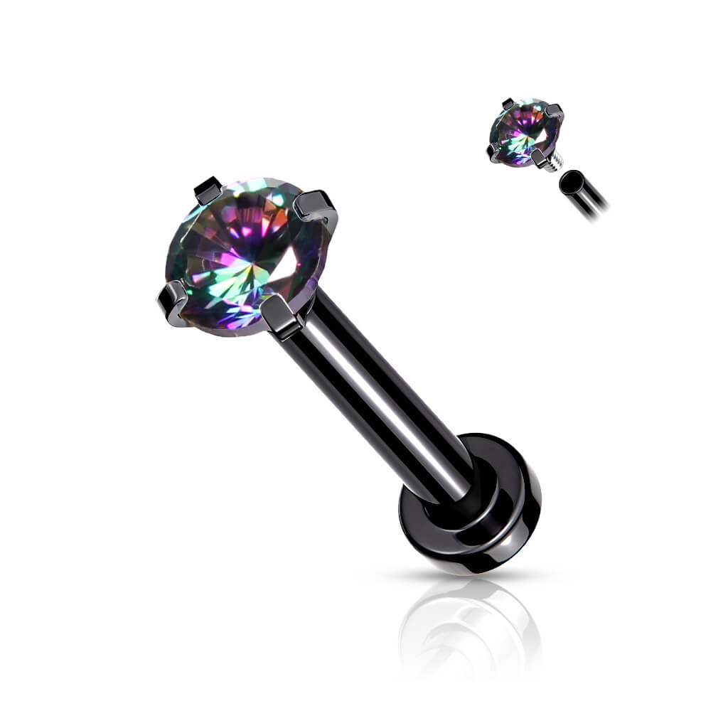 Labret Zircone incastonato  Filettatura Interna