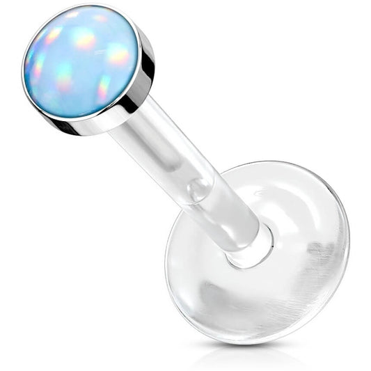 Labret Glänzender Flacher Synthetik Stein