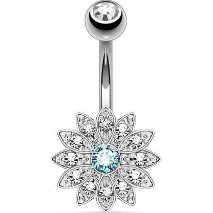 Belly Button Piercing Flower Zirconia