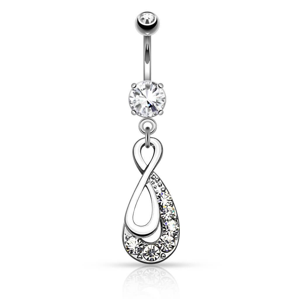 Belly Button Piercing Infinity dangle Zirconia