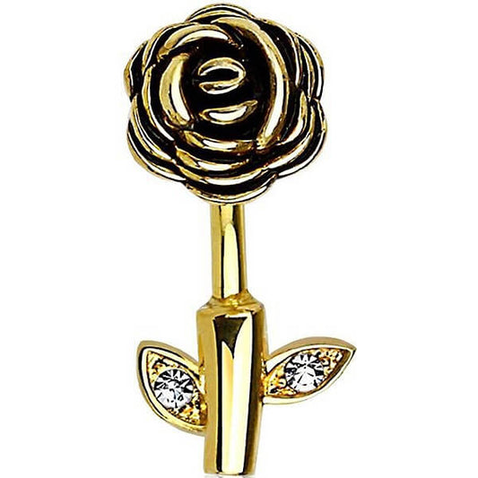 Piercing Nombril Rose Zircone