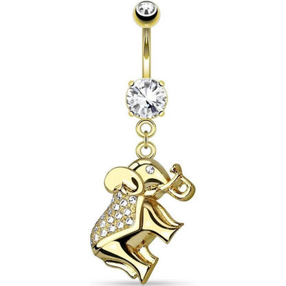 Belly Button Piercing Elephant dangle Zirconia