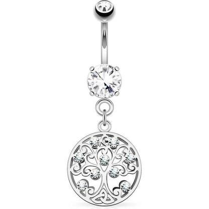 Piercing Nombril Pendentif Arbre De Vie Zircone