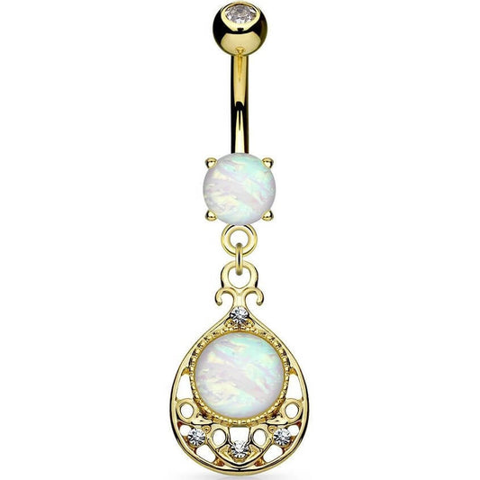 Belly Button Piercing Drop dangle Opal