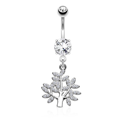 Piercing Nombril Pendentif Arbre De Vie Zircone