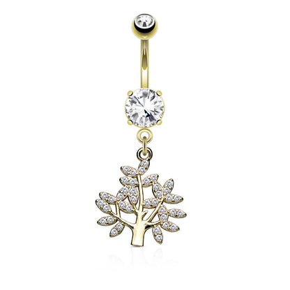 Piercing Nombril Pendentif Arbre De Vie Zircone