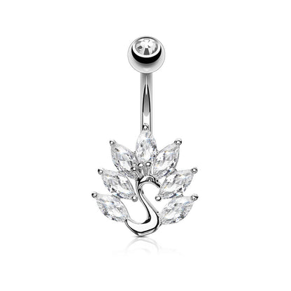 Belly Button Piercing Peacock Zirconia