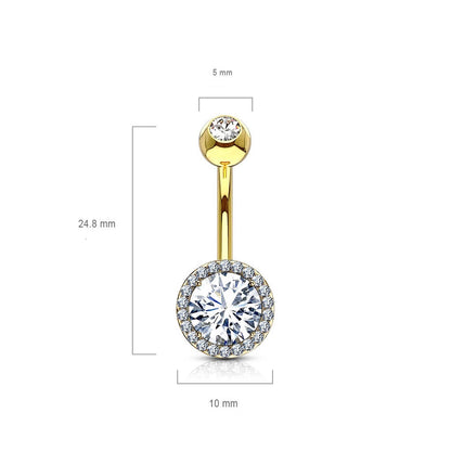 Belly Button Piercing Zirconia Round